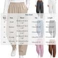 thumbnail image 4 of Women's Tapered Pants, Mid Rise Casual Pants with Elastic Waist & Side Pockets, Work Travel Running Outdoor Wear | VerBelle,Beige L, 4 of 8