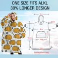 thumbnail image 4 of Oversized Wearable Blanket Hoodie,Cute Yellow Hedgehog Pattern Sherpa Blanket Hoodie with Super Pockets,Super Warm Fuzzy Pullover for Women & Men, 4 of 6