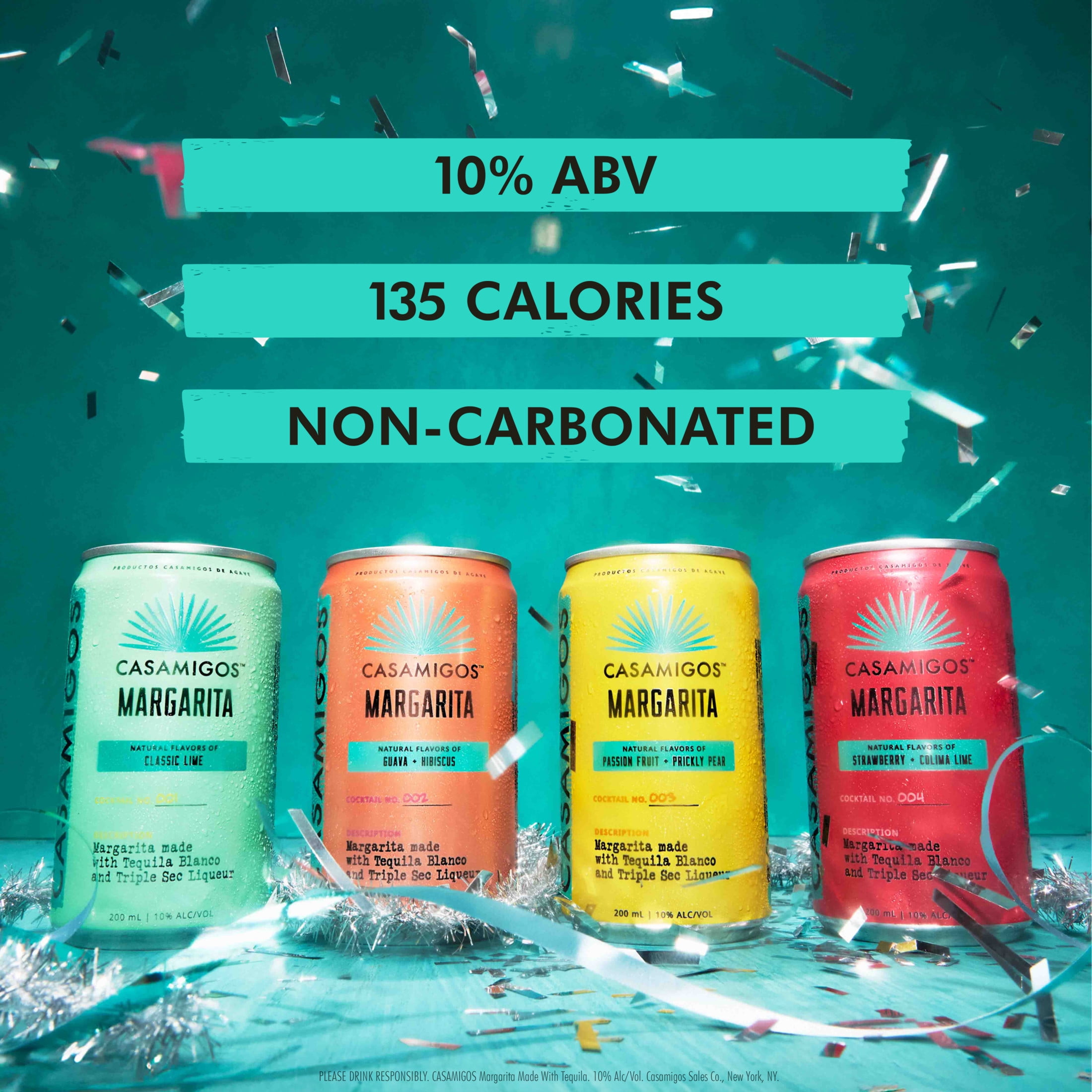 Casamigos Margaritas Variety Pack, 8 Pack, 200 mL Cans, 10% ABV