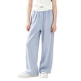 thumbnail image 2 of Antinious Girls Trendy Breathable Solid Wide Leg Elastic Waist Versatile Full Length Pants, 2 of 5