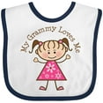 thumbnail image 3 of Inktastic My Grammy Loves Me Girls Baby Bib, 3 of 4