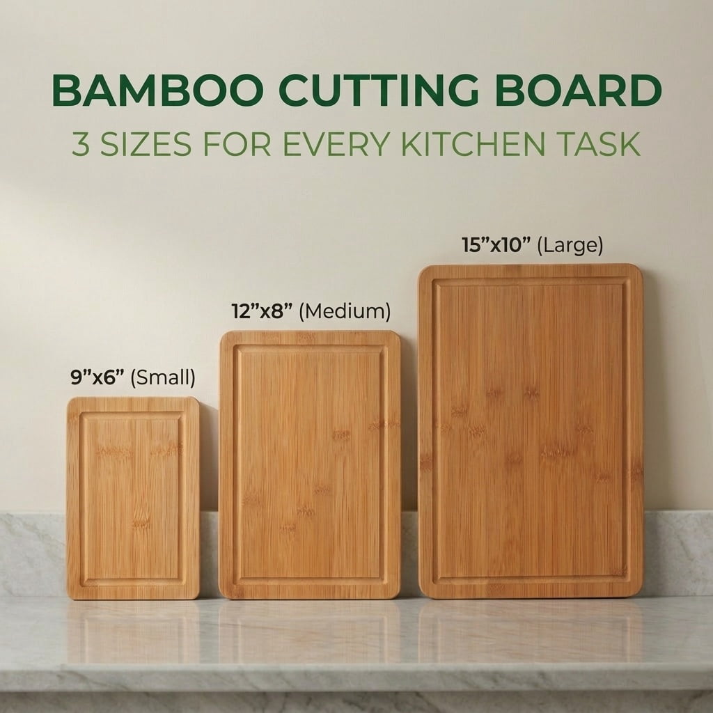 BEINGMATE Care 3-Piece Deep Carbonized Bamboo Cutting Board Set with Storage Stand | Deep Juice Grooves & Easy-Grip Handles | Knife-Friendly, Durable Chopping Boards for Meat, Vegetables & Fruit