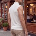 thumbnail image 6 of XFeng Men's Ribbed Sleeveless Henley Tank Top, Stand Collar Casual Muscle Shirt, 6 of 7