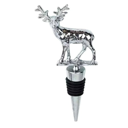 

TKing Fashion Animal Wine Stopper Metal Silicone Simulation Animal Head Wine Bottle Stopper - Silver