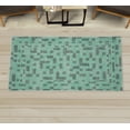 thumbnail image 1 of Modern Area Rug with Non-Slip Backing, Contemporary Style Geometric Bars and Squares Funky Striped Lattice Print, Quality Carpet for Bedroom and Dorm Room, 2.6' x 5', Mint Green, by Ambesonne, 1 of 3