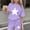 Purple, variant on Girls Summer Outfits 2 Piece Clothes Solid Color Short Sleeve Top and Casual Short Sets Activewear Blue 5-6Years