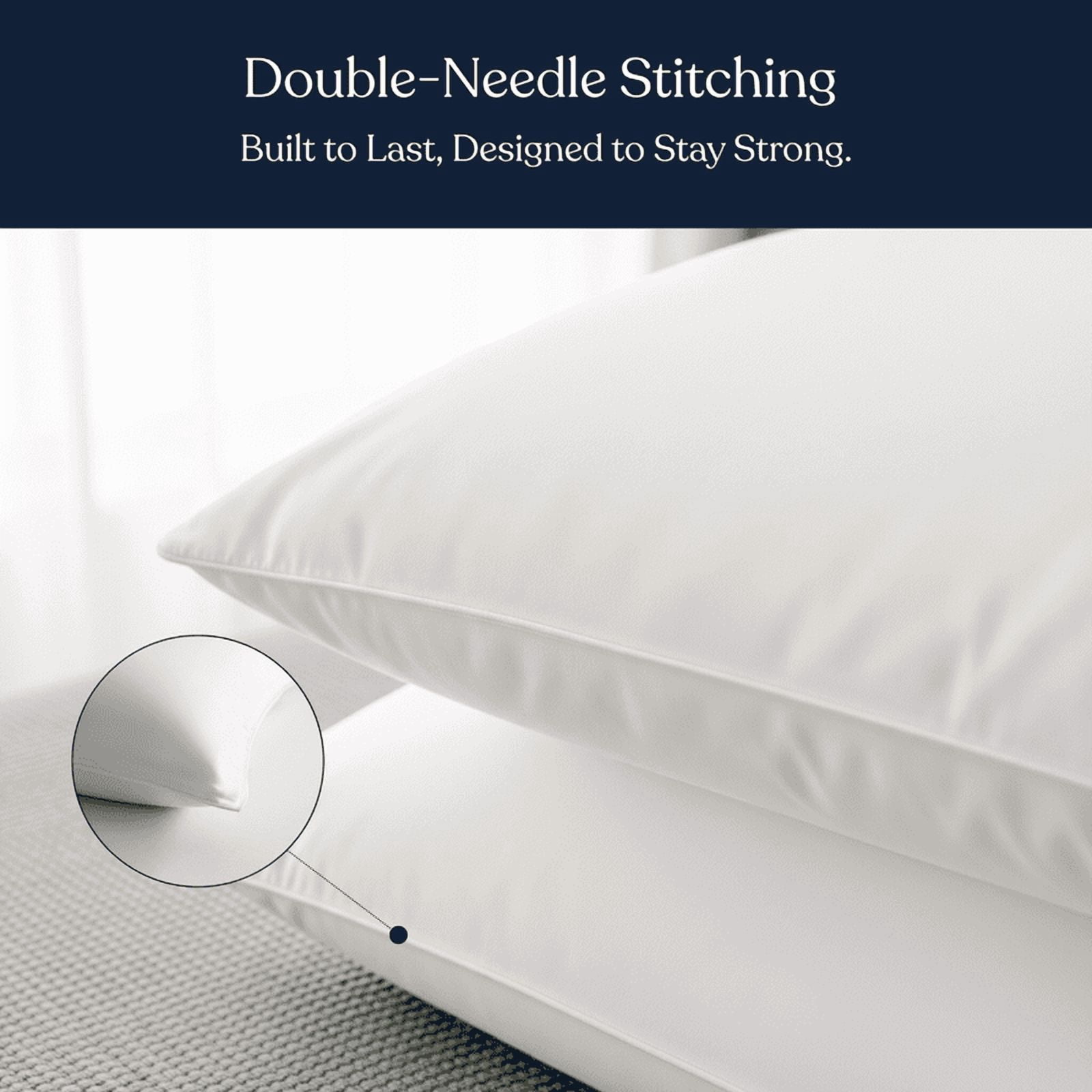 Delara Bed Pillows Set of 2 GOTS Certified Organic Cotton Sateen Shell, Down Alternative Fill, Hypoallergenic, Cooling & Breathable, Triple Certified GOTS + OEKO-TEX + GRS, Eco-Friendly, King 20"x36"