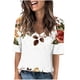 thumbnail image 1 of Camisetas de Manga Corta con Cuello en V Impresas, Camisetas Ligeras Y Elegantes con Cuello en V de las Mujeres, 1 of 5