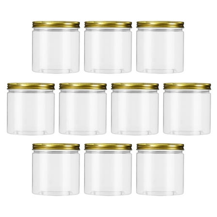 Viveous 10 Pcs Plastic Jars Wide Mouth Bottles Portable Tea Jars Plastic Storage Cans (Transparent)