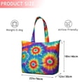 thumbnail image 4 of Colorful Rainbow Tie Dye Spiral Pattern Travel Tote Bags for Women Carry On,Large Weekender Bags for Women Travel,Multi Functional Duffle Bag for Work,Shopping,Sports, 4 of 5