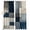 Black Gray Blue Light Beige, variant on Blue Beige Geometric Blackout Curtains for Bedroom/Living Room, Pinch Pleated Black Out Curtains, Vintage Farmhouse Ombre Painting Room Darkening Window Drapes with Hooks 2 Panels, 39"x70"