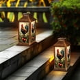 thumbnail image 6 of Solar Lantern Colorful Rooster Perched Wooden Fence Red Apples Greenery Garden Hanging Lantern Waterproof Solar Powered Lighting Outdoor Table Lamp for Deck Yard Camping Patio Decor, 6 of 7