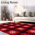 thumbnail image 2 of ODIKA 5'x7' Machine Washable Non-Slip Area Rug, Rustic Farmhouse Snowfall Entrance Welcome High Traffic Rug with Pad, Red, 608798, 2 of 8
