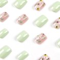 thumbnail image 2 of Fofosbeauty 24pcs Press on False Nails, Square Fake Nails, Lemon Leaf Daisy, 2 of 6