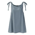 thumbnail image 3 of VONDA Women Summer Sleeveless Pleated Blouse T-shirts Casual Solid Color Tank Tops Vests, 3 of 10