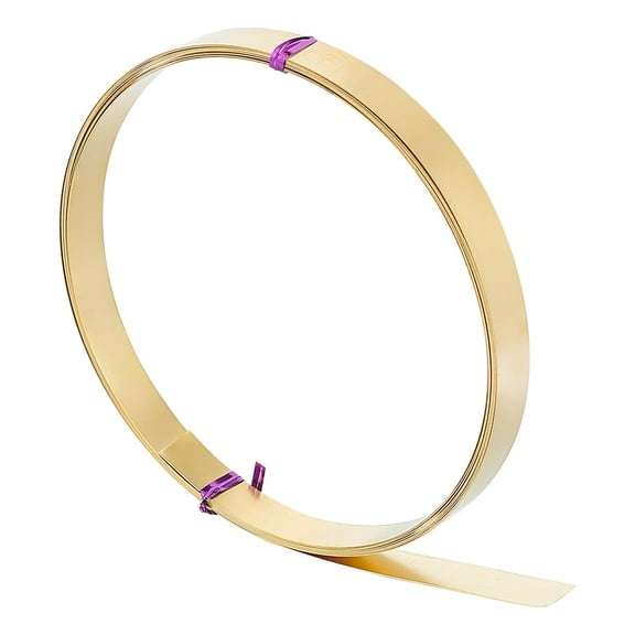 9.8 Feet Wide 12mm Craft Copper Wire 30 Gauge Jewelry Flat Wire Bezel Wire Golden Soft Metal Strips Bendable Wire for Gem Wrapping Sculpting Armature Metal Wrap Jewelry Making