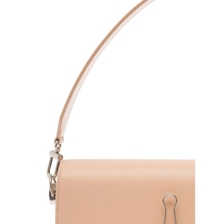 Off White Female Binder Clip Crossbody Bag In Pink Leather Pink Walmart