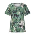 thumbnail image 4 of USSUMA Womens Tops Dressy Casual Fashion Shirts Women Summer Short Sleeve Plus Tunics T-Shirts Print V-Neck Summer Tops Casual Blouse Tops Ladies Tops Trendy, 4 of 8