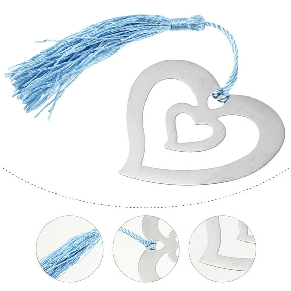 Sparsain 6 Pack Heart Shaped Bookmarks with Tassel for Reading, Decorative Bookmarks for Books