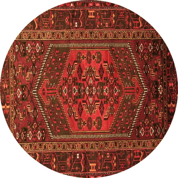 Ahgly Company Indoor Round Persian Orange Traditional Area Rugs, 6' Round