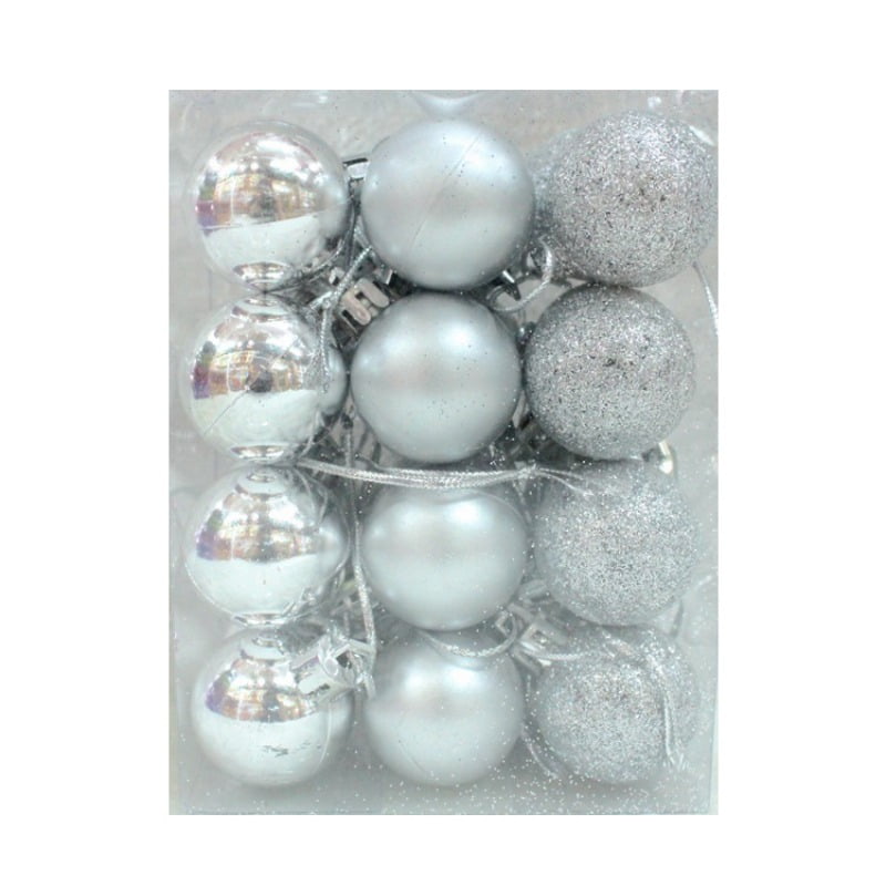 Details about   24Pcs Glitter Christmas Balls Baubles Xmas Tree Ornament Home Decoration Party