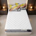 thumbnail image 4 of Erosebridal Orange Yellow Brush Strokes Zipper Twin Comforter Sets with Fitted Sheet and 2 Pillowcases, Grunge Watercolor Zipper Bedding Set, Reversible, 4 of 7