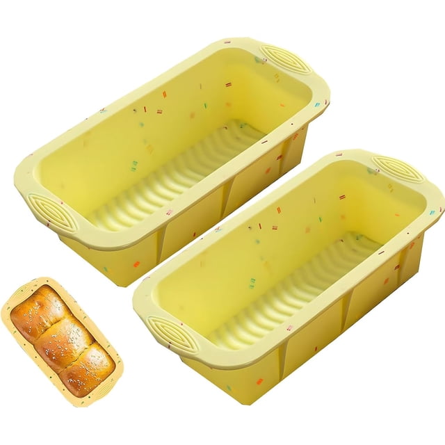 Moldes de Silicona para Hornear Antiadherente, 2 Piezas Molde para Pan y Pastel, Moldes para Pan y Hogazas, para Gelatina o Repostería en Horno, Para Pan y Pasteles, Libres de BPA