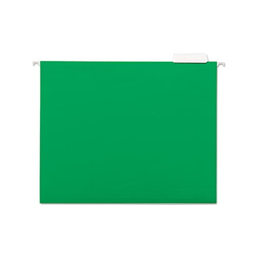Deluxe Bright Color Hanging File Folders Letter Size, 1/5-Cut Tab, Bright Green, 25/Box