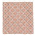 thumbnail image 2 of Ambesonne Geometric Shower Curtain, Linear Rhombus Artwork, 69"Wx75"L, Dark Ceil Blue and Pale Peach, 2 of 4