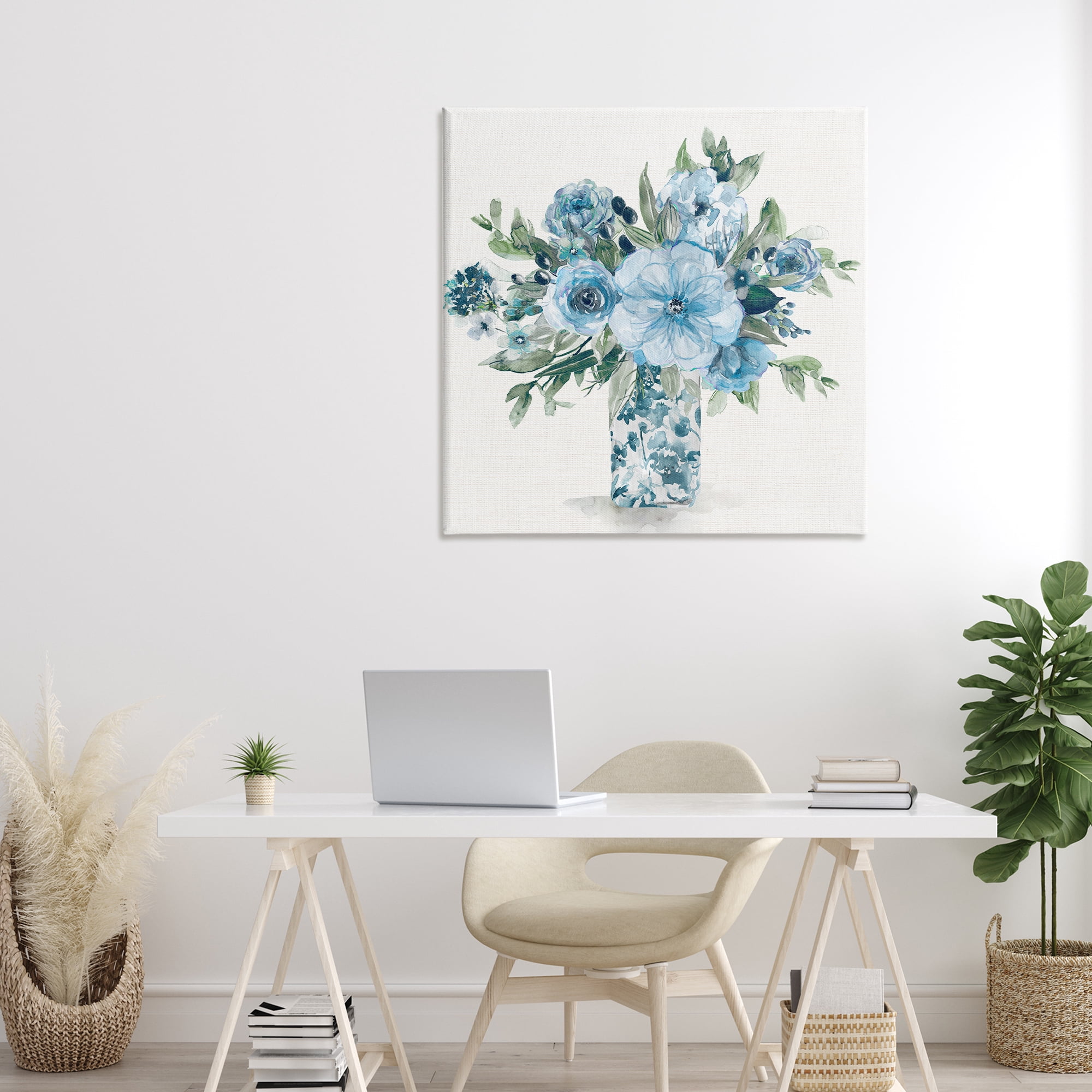 Stupell Industries Pastel Blue Bouquet Foliage Canvas Wall Art, design by Carol Robinson