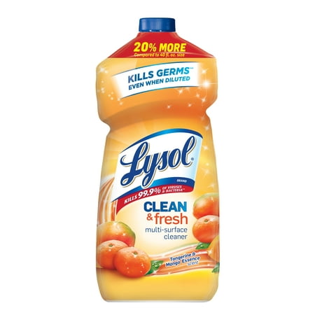 (2 Pack) Lysol Clean & Fresh Multi-Surface Cleaner, Tangerine & Mango, (Best Way To Clean Real Wood Floors)
