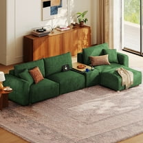 Linsy Home Oversized Modular Cloud Sectional Sofa, 146" 4 Seat L-Shaped Couches and Sofas with Versatile Console, Green
