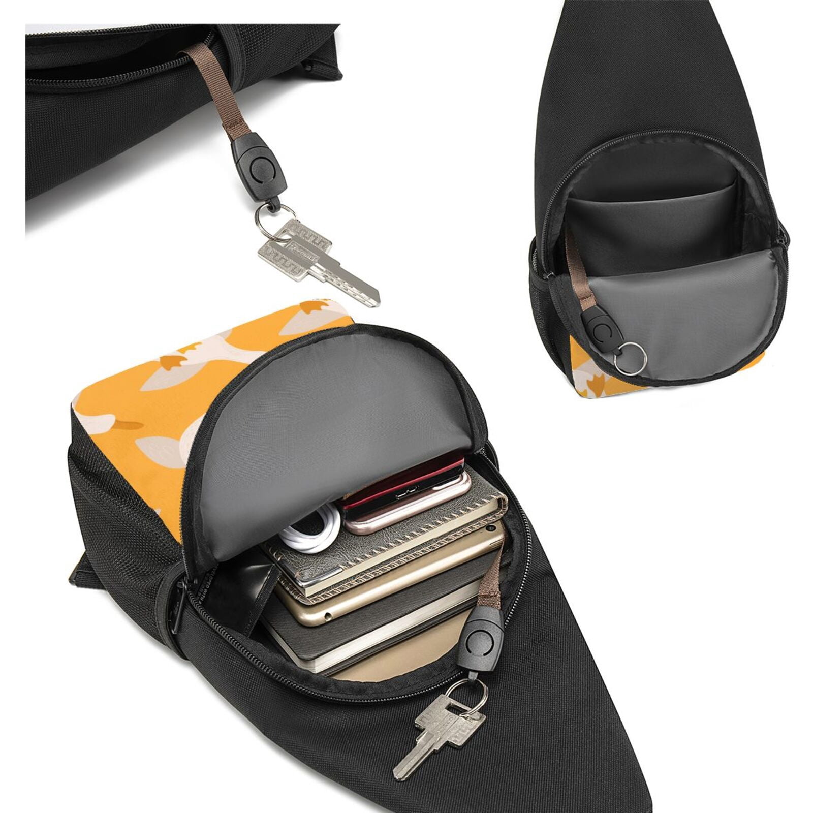 Xecao's Flying Ducks Print Sling Bag: A Versatile Chest, Shoulder, and Crossbody Backpack for Casual Days Out, Perfect for Both Men and Women