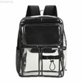thumbnail image 2 of Zecgelong Clear Backpack Large Capacity Waterproof Double Shoulder Daypack for Travel Black, 2 of 7