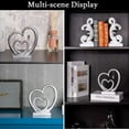 thumbnail image 4 of Heart Statue Geometry Smooth Surface Polished Iron Art Wedding Party Center Double-heart Ornament Home Decor, 4 of 12