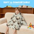 thumbnail image 5 of Pug Head Beige Pattern Lamb Fleece Blanket Hoodies for Teens ,Teens Oversize Sherpa Wearable Hooded Blanket Sweatshirt with Super Pockets, 5 of 6