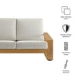 thumbnail image 3 of Lounge Loveseat Sofa, Ivory White, Aluminum, Wood, Outdoor Patio Balcony Cafe Bistro Garden Hospitality Restaurant, Modern Contemporary, HB37956, 3 of 9