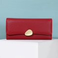 thumbnail image 3 of Classic Ladies' Fashion 3 - fold Wallet - Grainy Leather - like, Long - style Handheld (green), 3 of 8