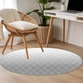 thumbnail image 4 of Round Rugs 4Ft, Gray Ombre Round Area Rug Washable Indoor Throw Carpet, Modern Geometric Abstract Rhombus Striped Soft Non Slip Circle Rug for Kitchen Nursery Room Home Decor Aesthetic, 4 of 8