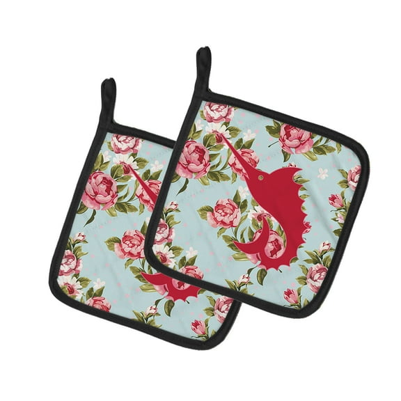 Caroline's Treasures BB1097-RS-BU-PTHD Pair of Pot Holders, 7.5HX7.5W, multicolor