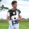 thumbnail image 2 of Kdxio Yin And Yang Print Men's Short Sleeve Polo Shirt,Midweight Men's Shirt-Small, 2 of 5