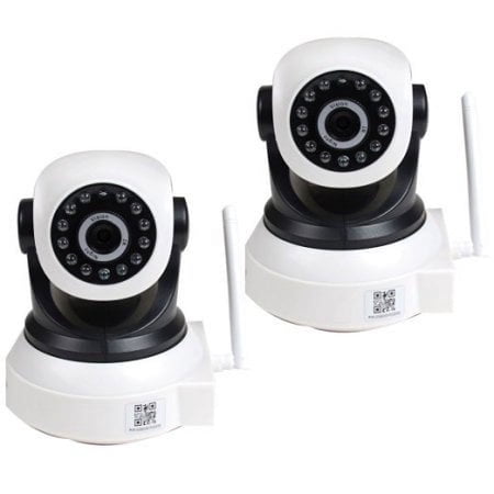 VideoSecu 2 Baby Monitor Wireless Pan Tilt Remote IR Day Night IP Security Camera for iPhone, iPad, PC, Smartphone bky
