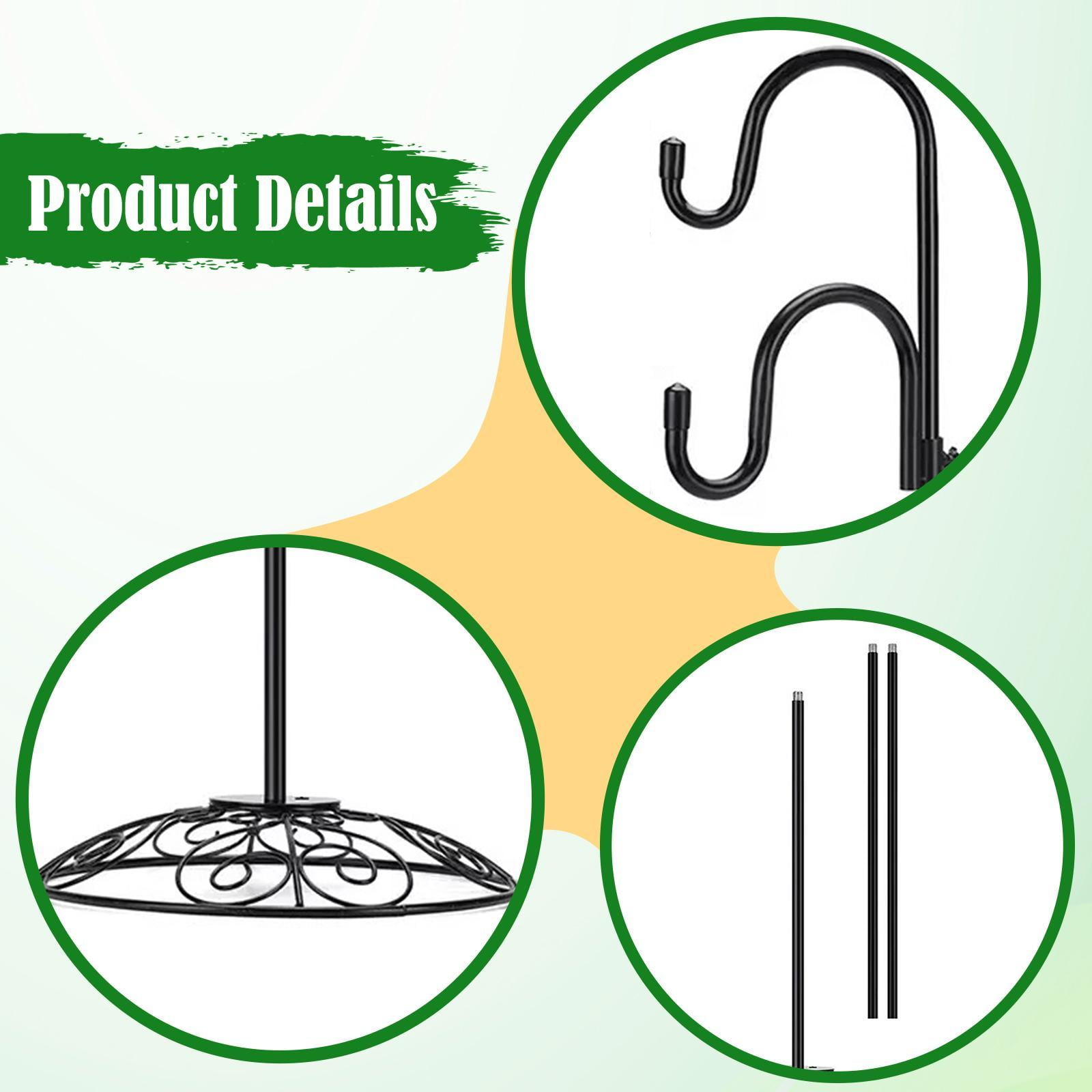 Shepherds Hook Stand Wind Chime Flower Pot Holder with Rustproof Iron for Indoor Outdoor Lawn Spaces