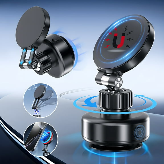 2025 Upgrade for MagSafe Car Mount, [Military-Grade] [High & Low Temp Resistance] Magnetic Phone Holder for Car Dashboard 360 Rotatable Car Phone Holder Mount for iPhone 17 Pro Max 16 15 14 13
