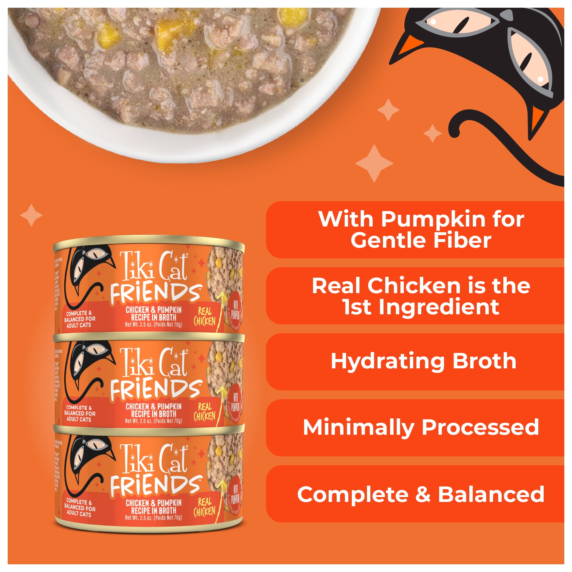 (2 pack) Tiki Cat Friends Chicken & Pumpkin, 2.5 oz can