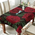 thumbnail image 4 of GZHJMY Rose Flower Tablecloth, Rectangle Waterproof Washable Polyester Table Cover for Picnic Dinner Holiday Party Decor, 54 x 72 Inch, 4 of 7