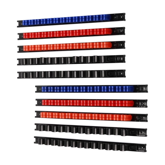 CASOMAN 10 Pcs Organisateur de Tournevis et Organisateur de Clé, Montage Mural, Porte-Outils Manuels, Cintre de Clé à Rail en Plastique avec Pinces