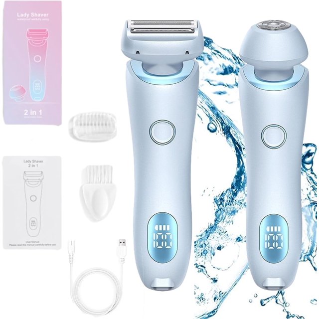 Proustore Rasoir, Nouveau 2025 Rasoir Électrique 2 en 1 Rasoirs pour Femmes, Rasoir Électrique 2 en 1 Humide et Sec Tête Amovible