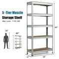 thumbnail image 2 of Costway 5-Tier Metal Storage Shelves 60'' Garage Rack W/Adjustable Shelves Silver, 2 of 12
