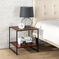 thumbnail image 1 of ZINUS Dane 20 Inch Black Frame Side Table / End Table / Easy Assembly, Red mahogany wood grain, 1 of 5